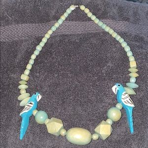 Vintage Parrot Wood Necklace